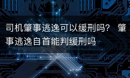 司机肇事逃逸可以缓刑吗？ 肇事逃逸自首能判缓刑吗