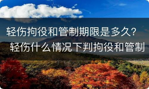 轻伤拘役和管制期限是多久？ 轻伤什么情况下判拘役和管制