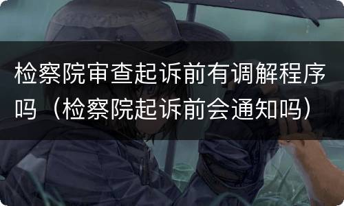 检察院审查起诉前有调解程序吗（检察院起诉前会通知吗）