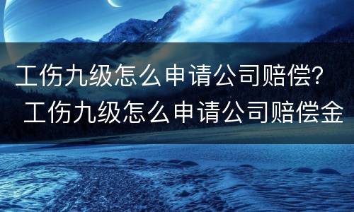 工伤九级怎么申请公司赔偿？ 工伤九级怎么申请公司赔偿金