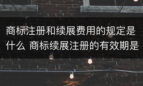 商标注册和续展费用的规定是什么 商标续展注册的有效期是多少年