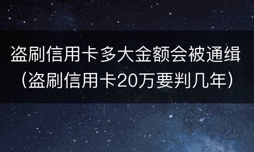 盗刷信用卡多大金额会被通缉（盗刷信用卡20万要判几年）