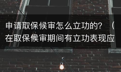 申请取保候审怎么立功的？（在取保候审期间有立功表现应该如何处理）