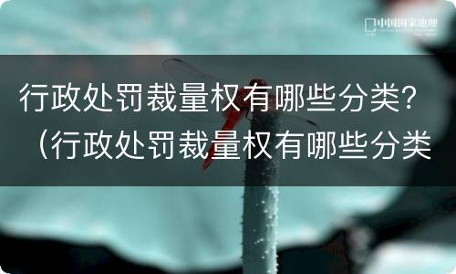 行政处罚裁量权有哪些分类？（行政处罚裁量权有哪些分类依据）