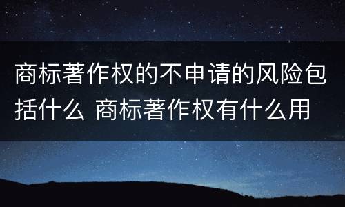 商标著作权的不申请的风险包括什么 商标著作权有什么用