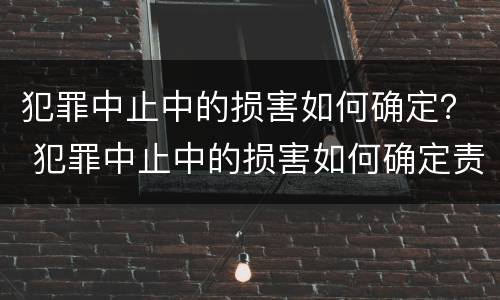 犯罪中止中的损害如何确定？ 犯罪中止中的损害如何确定责任