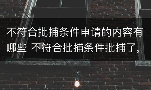 不符合批捕条件申请的内容有哪些 不符合批捕条件批捕了,怎么追责