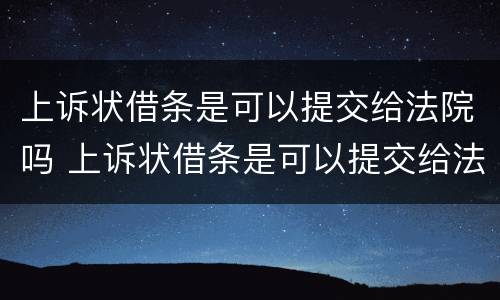 上诉状借条是可以提交给法院吗 上诉状借条是可以提交给法院吗