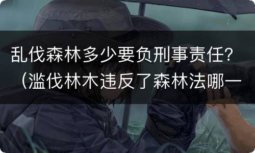 乱伐森林多少要负刑事责任？（滥伐林木违反了森林法哪一条）