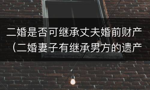 二婚是否可继承丈夫婚前财产（二婚妻子有继承男方的遗产权吗）