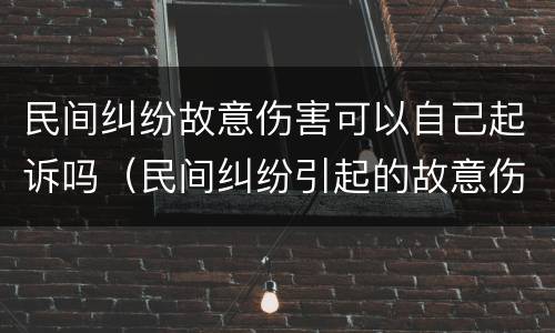 民间纠纷故意伤害可以自己起诉吗（民间纠纷引起的故意伤害）