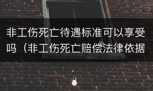 非工伤死亡待遇标准可以享受吗（非工伤死亡赔偿法律依据）