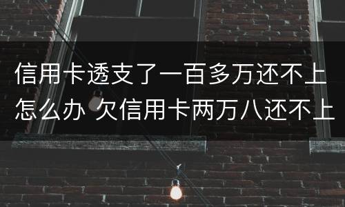 信用卡透支了一百多万还不上怎么办 欠信用卡两万八还不上,有什么后果