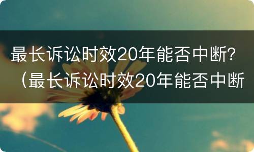 最长诉讼时效20年能否中断？（最长诉讼时效20年能否中断执行）