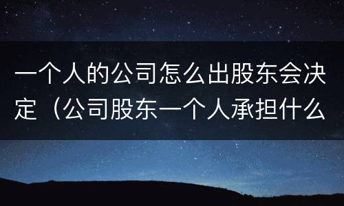 一个人的公司怎么出股东会决定（公司股东一个人承担什么责任）