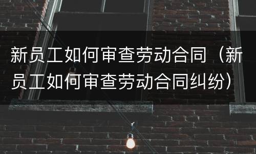 新员工如何审查劳动合同（新员工如何审查劳动合同纠纷）