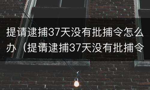 提请逮捕37天没有批捕令怎么办（提请逮捕37天没有批捕令怎么办呢）