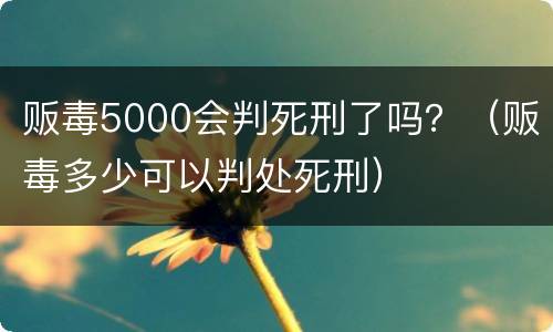 贩毒5000会判死刑了吗？（贩毒多少可以判处死刑）