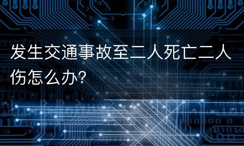 发生交通事故至二人死亡二人伤怎么办？