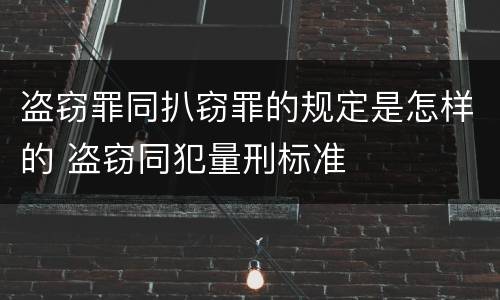 盗窃罪同扒窃罪的规定是怎样的 盗窃同犯量刑标准