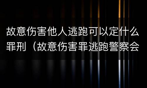 故意伤害他人逃跑可以定什么罪刑（故意伤害罪逃跑警察会管吗）