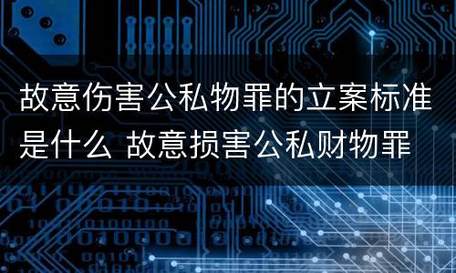 故意伤害公私物罪的立案标准是什么 故意损害公私财物罪 5000以下