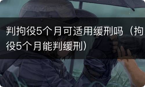 判拘役5个月可适用缓刑吗（拘役5个月能判缓刑）