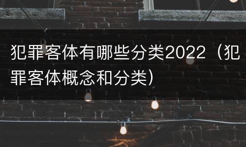 犯罪客体有哪些分类2022（犯罪客体概念和分类）