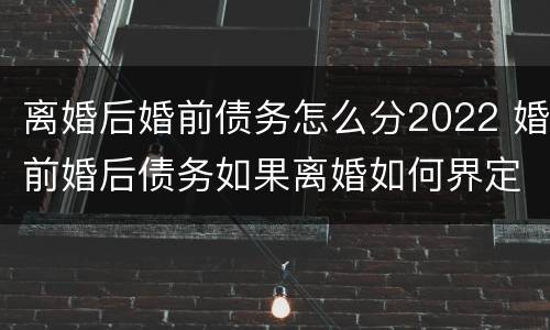 离婚后婚前债务怎么分2022 婚前婚后债务如果离婚如何界定