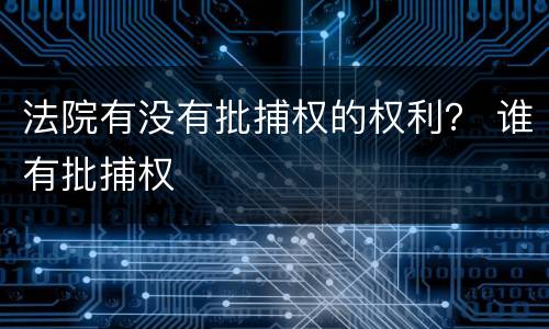 法院有没有批捕权的权利？ 谁有批捕权