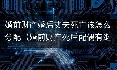 婚前财产婚后丈夫死亡该怎么分配（婚前财产死后配偶有继承权吗）