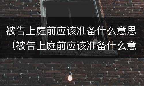 被告上庭前应该准备什么意思（被告上庭前应该准备什么意思呢）