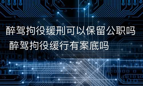 醉驾拘役缓刑可以保留公职吗 醉驾拘役缓行有案底吗