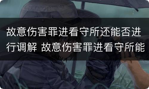 故意伤害罪进看守所还能否进行调解 故意伤害罪进看守所能办取保