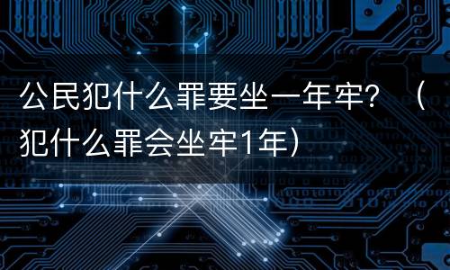 公民犯什么罪要坐一年牢？（犯什么罪会坐牢1年）