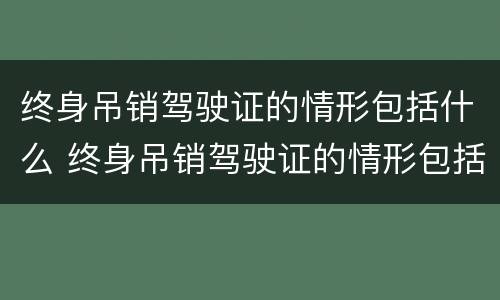 终身吊销驾驶证的情形包括什么 终身吊销驾驶证的情形包括什么内容