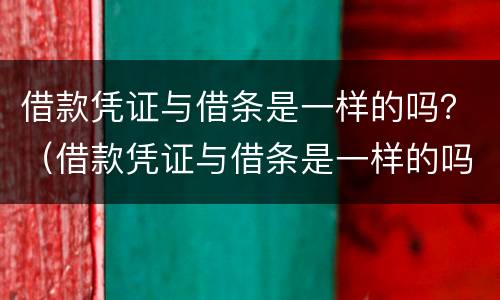 借款凭证与借条是一样的吗？（借款凭证与借条是一样的吗有效吗）