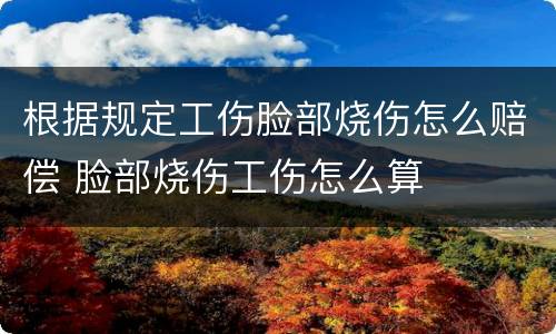 根据规定工伤脸部烧伤怎么赔偿 脸部烧伤工伤怎么算