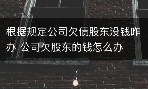 根据规定公司欠债股东没钱咋办 公司欠股东的钱怎么办