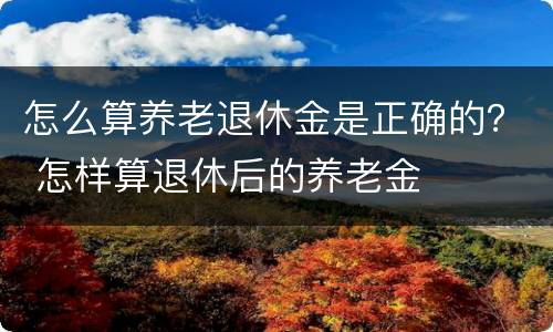 怎么算养老退休金是正确的？ 怎样算退休后的养老金