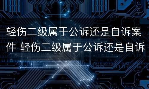 轻伤二级属于公诉还是自诉案件 轻伤二级属于公诉还是自诉案件呢