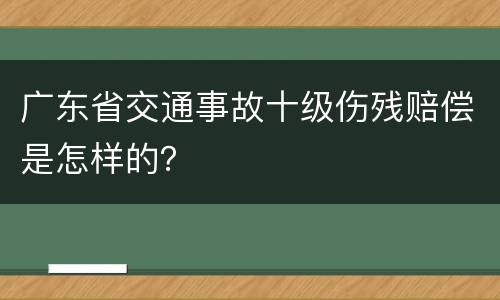 广东省交通事故十级伤残赔偿是怎样的？