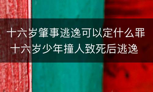 十六岁肇事逃逸可以定什么罪 十六岁少年撞人致死后逃逸