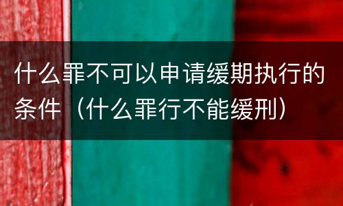 什么罪不可以申请缓期执行的条件（什么罪行不能缓刑）