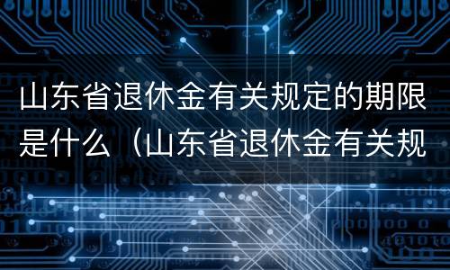 山东省退休金有关规定的期限是什么（山东省退休金有关规定的期限是什么时间）