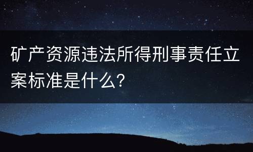 矿产资源违法所得刑事责任立案标准是什么？