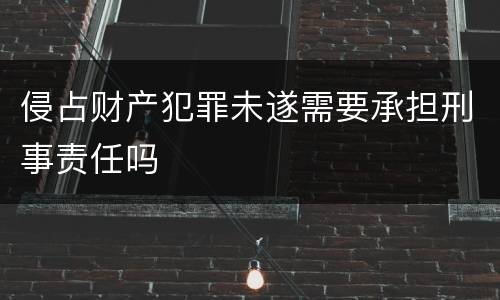 侵占财产犯罪未遂需要承担刑事责任吗