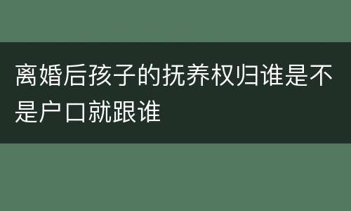 离婚后孩子的抚养权归谁是不是户口就跟谁