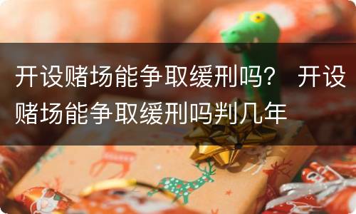 开设赌场能争取缓刑吗？ 开设赌场能争取缓刑吗判几年