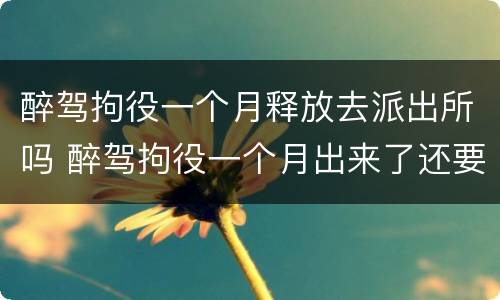 醉驾拘役一个月释放去派出所吗 醉驾拘役一个月出来了还要交罚款吗